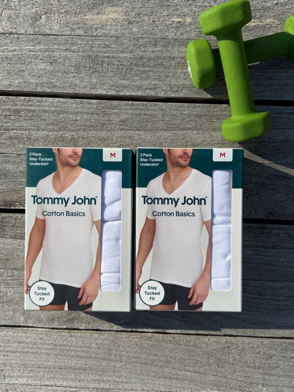 Tommy John Stay-Tucked Undershirt Bundle 2x 2-Pack White V-Neck Size Medium NIB